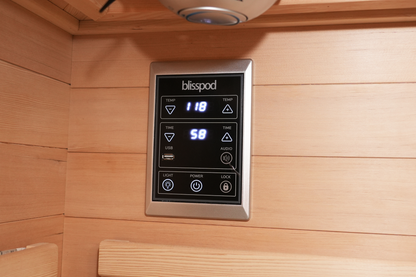 Blisspod I Vienna RED I All-In-One - Full Spectrum + Red Light Therapy I Indoor Corner Premium Sauna I 4-5 Person