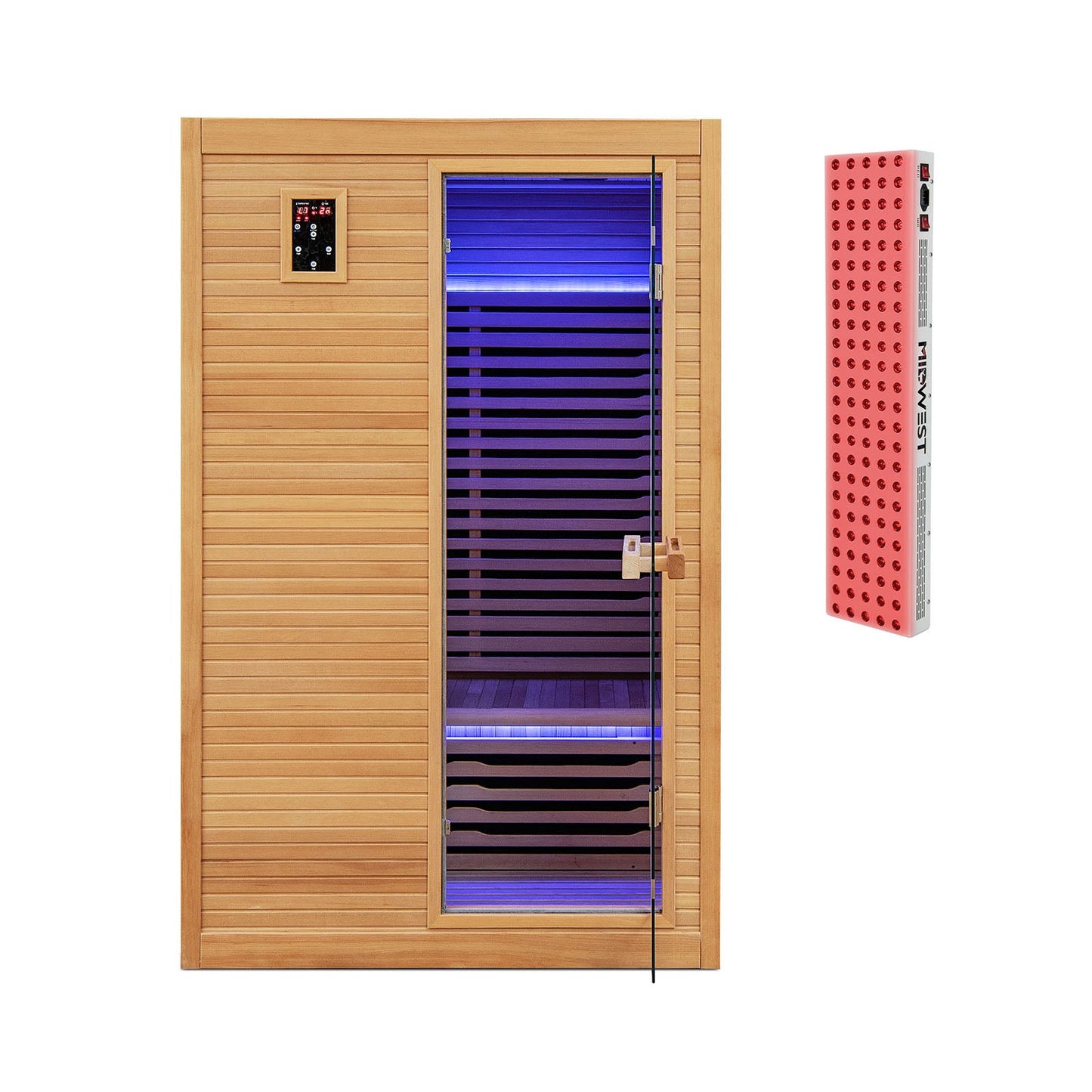 2024 New 2 People Far Infrared Wooden Sauna Room with Free Red Light for Home