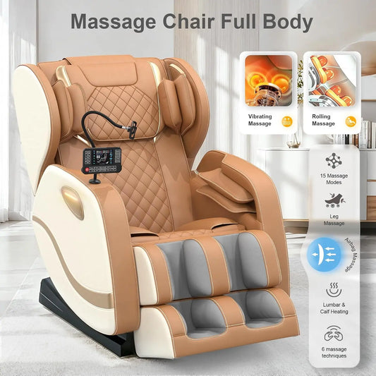 Track Massage Chair Full Body, Zero Gravity Recliner | 12 Fix Rollers, 8 Airbags, 15 Auto Programs, Foot, Custom