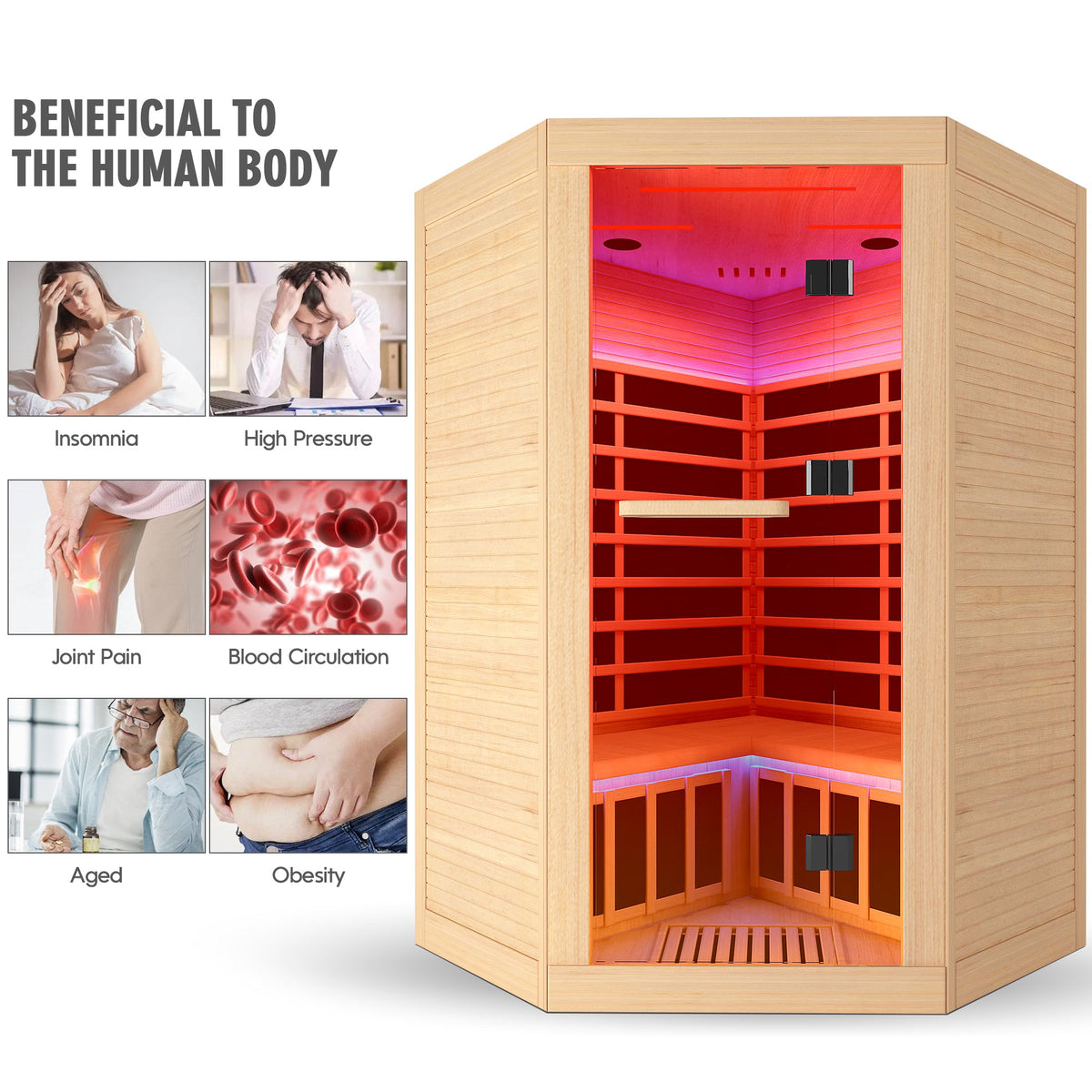 Canadian Hemlock Pentagonal Double Sauna