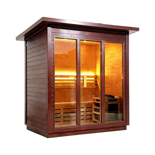Canadian Red Cedar Outdoor Sauna with Heater Options