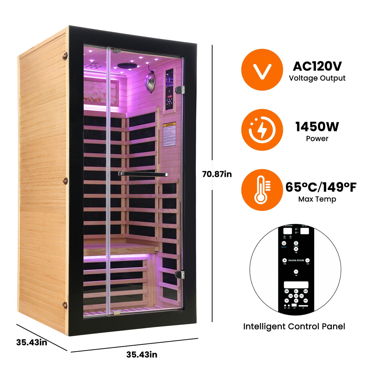 Single-Person Starlight Ceiling Lighting Sauna