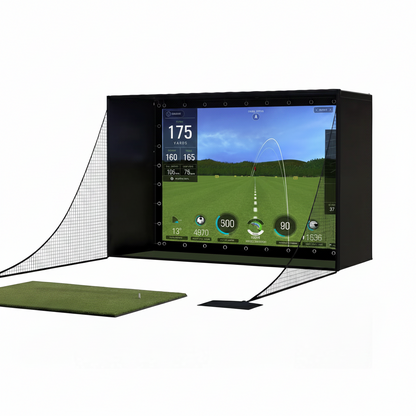11' X 8' Complete Golf Simulator Enclosure Package, 4K-Ready Impact Screen with Blackout Enclosure Cage, Frame Poles, Side Nets & Sandbags, Easy Setup for Indoor/Garage Practice