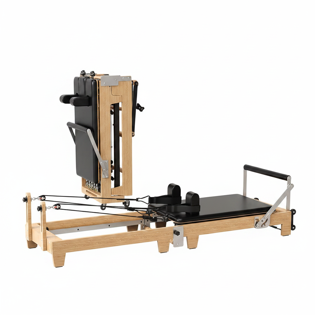 Foldable Pilates Reformer Machine, Quick-Assembly Studio Grade Pilates Reformer for Home and Gym, Pilates Equipment with Adjustable Resistance, Jump Board and Accessories